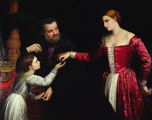 Une dame et un gentleman avec leur fille - Paris Bordone