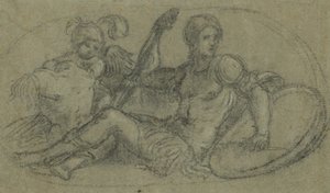 Homme assis avec putto et armure - Paris Bordone