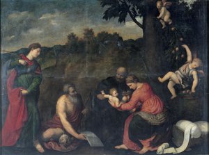 La Sainte Famille avec les saints Jérôme, Catherine d