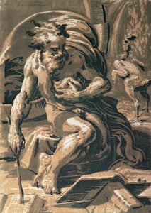 Diogène, gravé par Ugo da Carpi (1470/80-1532)