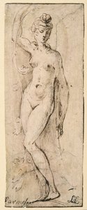 Figure féminine - étude pour Santa Maria della Steccata, Parme (recto)