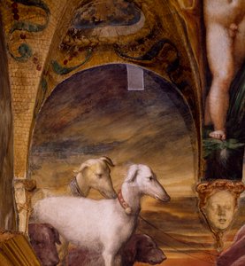 Groupe de chiens, du Mythe de Diane et Actéon