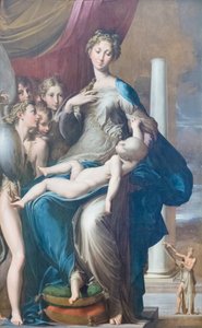Madone et Enfant avec des anges, connue sous le nom de Madone au long cou