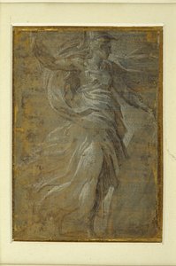 Minerve avec un bouclier dans sa main gauche, une lance dans sa main droite - Parmigianino