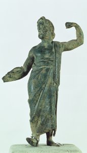 Figure de Shami, possiblement Zeus ou Poséidon, récupérée du temple en ruine de la ville de Nehavand (connue sous le nom de Laodicée), Iran (bronze)