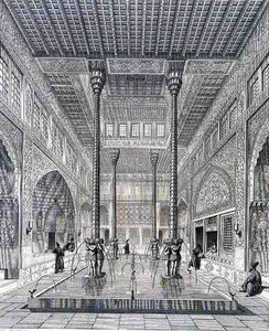 Intérieur du Palais de Chahar Bagh, à Ispahan, de 