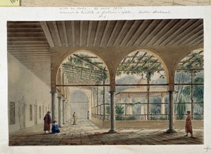 Orientalisme : couvent de derviches et fontaine