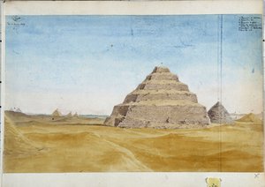 Vue des pyramides de Sakarra. Égypte janvier 1819 - Pascal Xavier (after) Coste