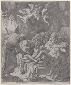 Le Christ mis au tombeau alors que la Vierge pleure derrière, 1600-30 - Pasquale Ottino
