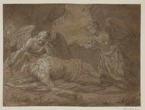 Le Christ mort pleuré par deux anges