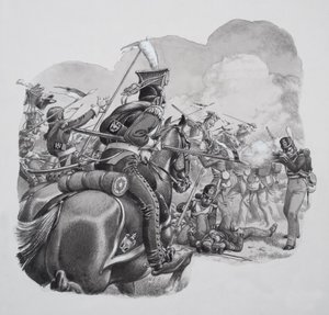 Cavalerie légère (gouache sur papier)