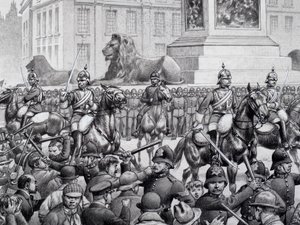 Manifestations des pauvres de Londres à Trafalgar Square - Pat (1907-95) Nicolle