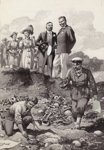 Guillaume II visite les fouilles de Visby à Gotland en 1905 (gouache sur papier)