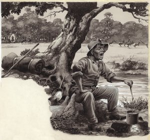 A Jolly Swagman (gouache sur papier)