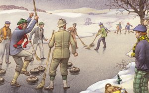 Curling en Ecosse (gouache sur papier) - Pat (1907 95) Nicolle