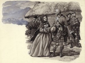 Prince Charles Stuart, le jeune prétendant, et Flora Macdonald (gouache sur papier) - Pat (1907 95) Nicolle