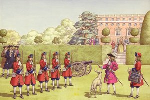 Le jeune duc de Gloucester avait sa propre armée pour jouer (gouache sur papier)