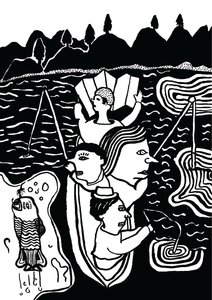 Attraper un poisson, 2014 (encre et pinceau)