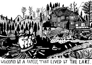 Accueillie par une famille, 2014 (encre et pinceau)