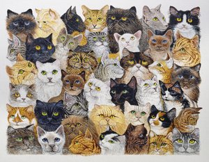 Juste le museau du chat (acrylique sur calicot)