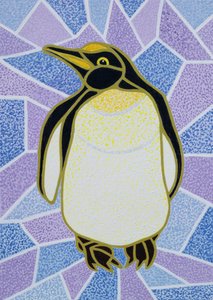 Pingouin sur le vitrail
