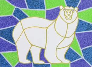 Ours polaire sur vitrail - Pat Scott