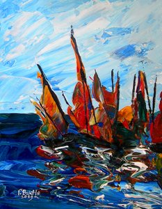 Voiliers au port à Bainet, 2009