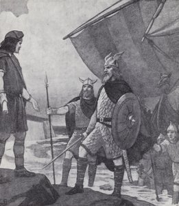Frères Hengist et Horsa arrivant à Ebbsfleet, île de Thanet, Kent, lors de l