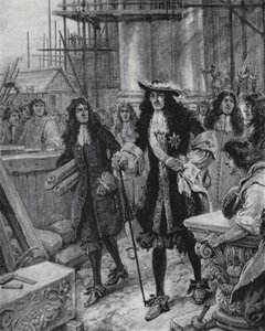 Le roi Charles II supervisant la reconstruction de la cathédrale Saint-Paul après le grand incendie de Londres