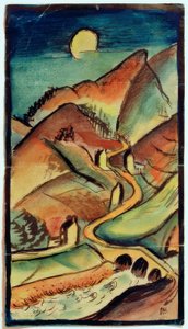 Paysage montagneux nocturne - Paul Adolf Seehaus