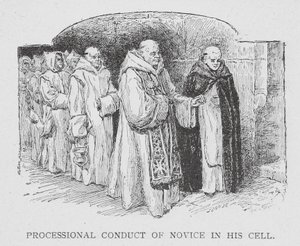 Les Chartreux : Conduite processionnelle du novice dans sa cellule - Paul Adolphe Kauffmann