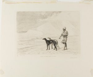 Relais de chiens dans le désert - Paul Adolphe Rajon