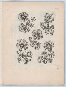 Série de petits motifs floraux, Planche 3, vers 1670-85