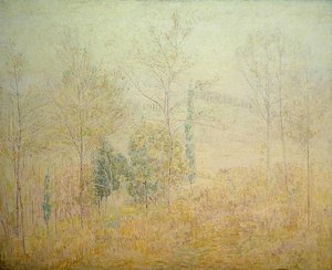 Paysage toscan au début du printemps avec des peupliers verts - Paul Baum