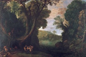 Paysage avec satyres et paysage mythologique