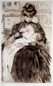 Maternité. Dessin de Paul Helleu (1859-1927), 20e siècle. Bayonne, Musée Bonnat