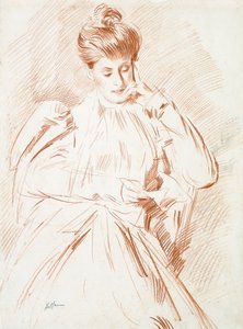 Portrait de Madame Helleu, lisant - Paul Cesar Helleu