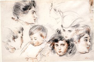 Études de têtes - Paul Cesar Helleu