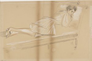Femme allongée sur un banc de repos