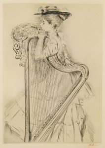 Femme avec une harpe