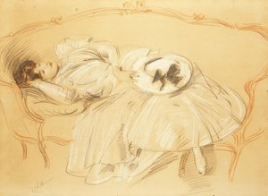Jeune femme au divan