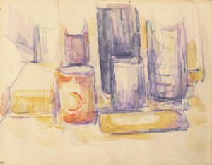 Table de cuisine : pots et bouteilles