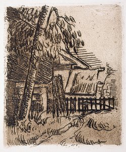 Paysage à Auvers, entrée de la ferme sur la rue St. Remy