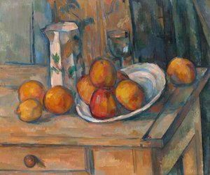 Nature morte avec pichet de lait et fruits - Paul Cézanne