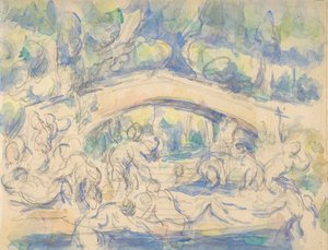 Baigneurs sous un pont (recto), 1900-1906 - Paul Cézanne