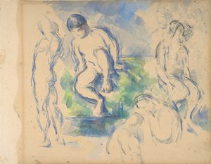 Baigneurs recto, Nature morte verso - Paul Cézanne