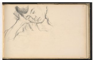 Figure reposant la tête sur la main