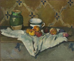 Nature morte avec pot, tasse et pommes, vers 1877