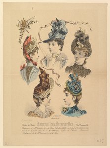 Chapeaux de dames, n° 4671, du Journal des Demoiselles, 1er avril 1888 - Paul Deferneville