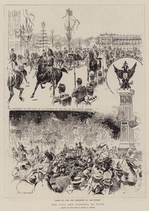Le Tsar et la Tsarine à Paris (gravure) - Paul Destez